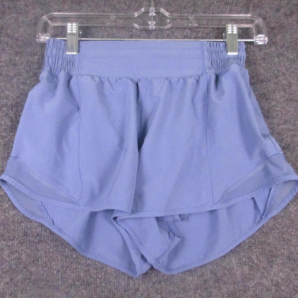 Lululemon Shorts Womens 4 Blue 2.5" Running Athletic Lined Zip Pocket Workout